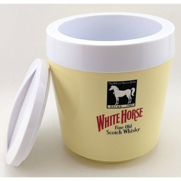 Vintage Stewart England White Horse Scotch Whisky Ice Bucket Damaged - Picture 3 of 16